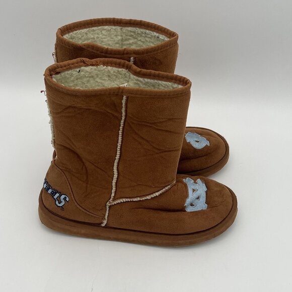 North Carolina University Womens Faux Suede Sherpa Lined Booties Size M 7/8 - Picture 3 of 6